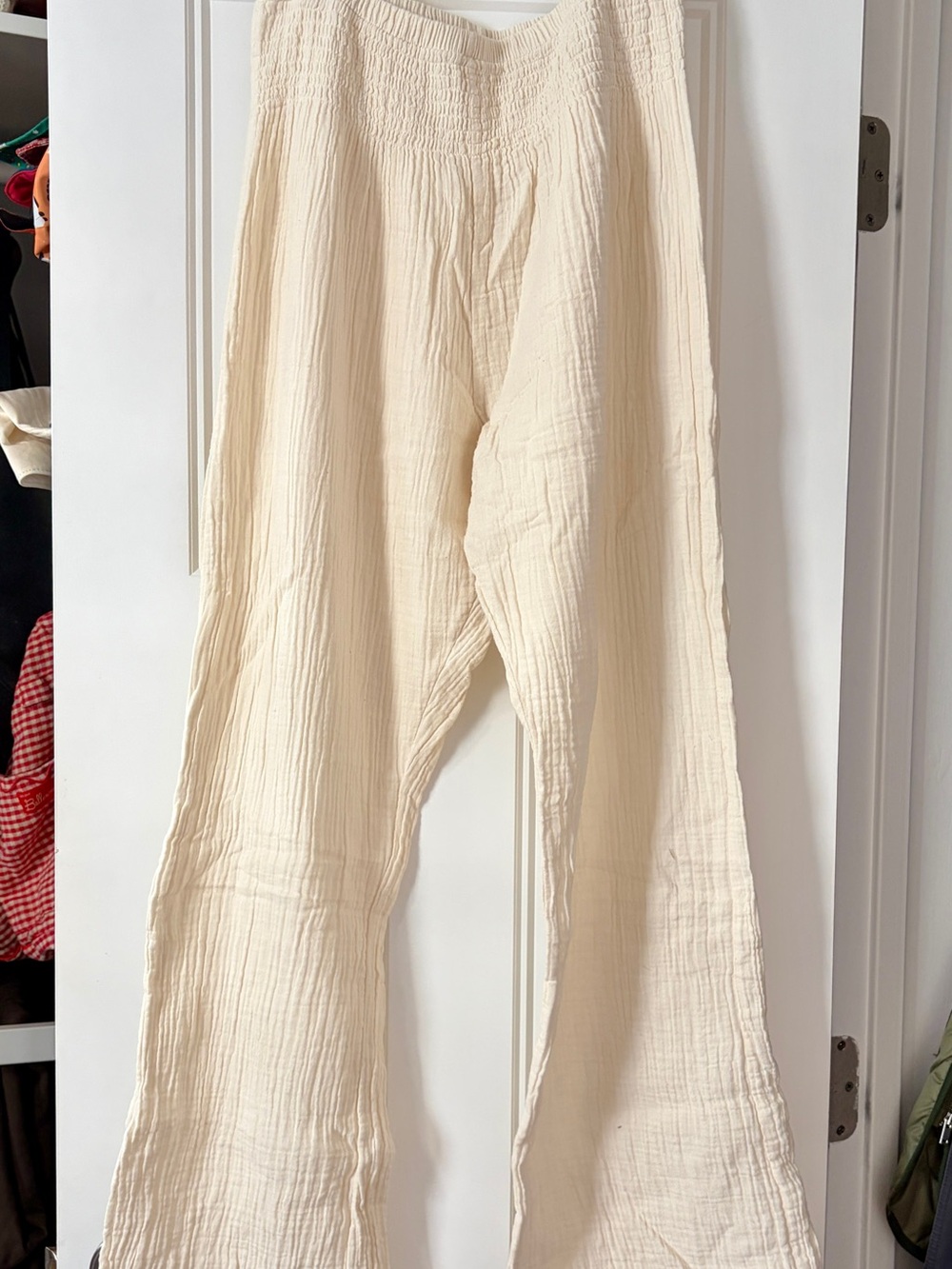 Lotus and Luna Women’s Cream Lightweight 100% Cotton, Linen Pants, handmade